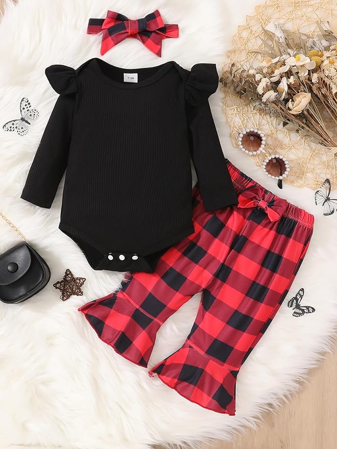 Baby Girl Clothes Newborn Infant Outfits Cute Summer Clothes Spring Romper Set+Hat+Headband