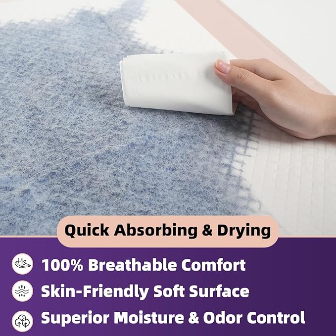 MKISS Bed Pads Disposable 30" x 36" [30 Count] Heavy Duty Absorbent Adults Incontinence Underpad, XL Chuck Pads Leakproof, Extra Large Puppy Training Pee Pad, Waterproof Baby Changing Pad