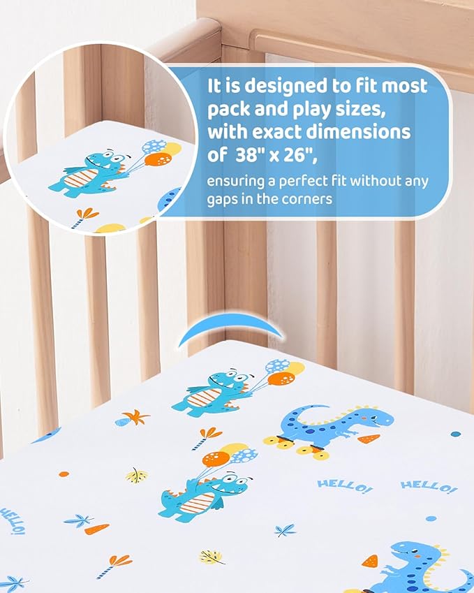 Pack and Play Mattress - 38" x 26" Soft Breathable Portable Mattres Waterproof & Washable Perfectly fits Pack n Play