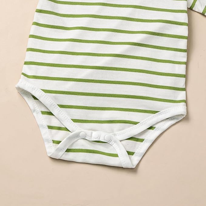 Baby Boy Clothes Newborn Outfits Stripe Romper Infant Cartoon Overall Adjustable Suspender Pants Set 0-18 Months