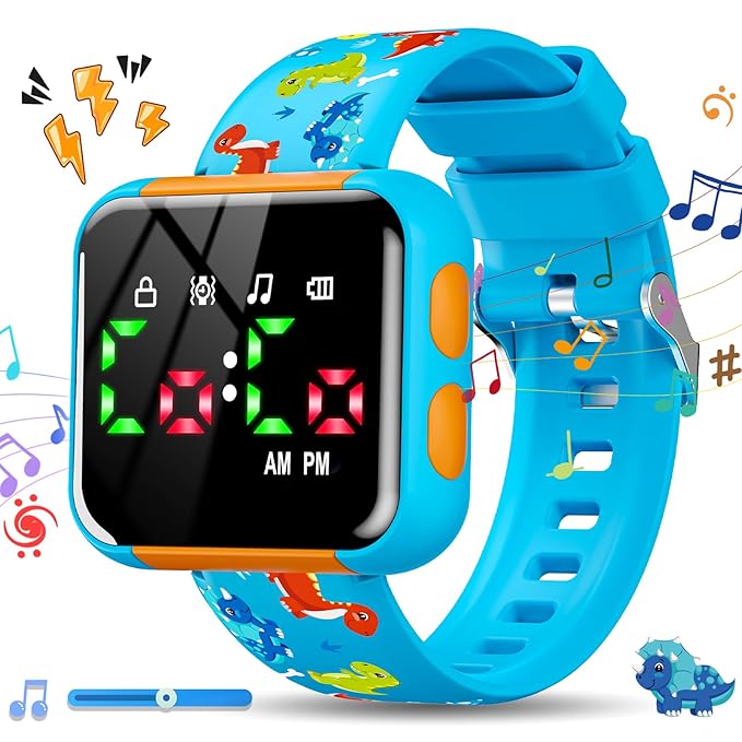 Potty Training Watch for Boys: Adjustable Volume Potty Watches for Toddler Boys Water Resistant Kids Potty Timer Christmas Birthday Gifts for 2 3 4 Year Old Boy (Dinosaur)