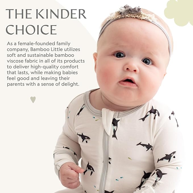 Bamboo Little Soft Baby Footie Pajamas, Baby Clothes, Newborn Sleepers, 95% Viscose and 5% Spandex, 0-24 Months