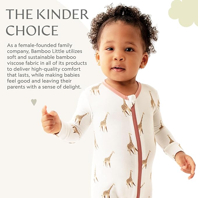 Bamboo Little Soft Baby Footie Pajamas, Baby Clothes, Newborn Sleepers, 95% Viscose and 5% Spandex, 0-24 Months