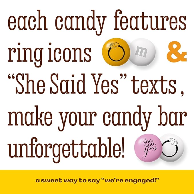 M&M’S WORLD Engagement Party M&M’S Chocolate Candy 5 lb Bag – Romantic Mix for Wedding Events, Bridal Showers, Candy Buffets, Table Decor, or Engagement Celebration Favors