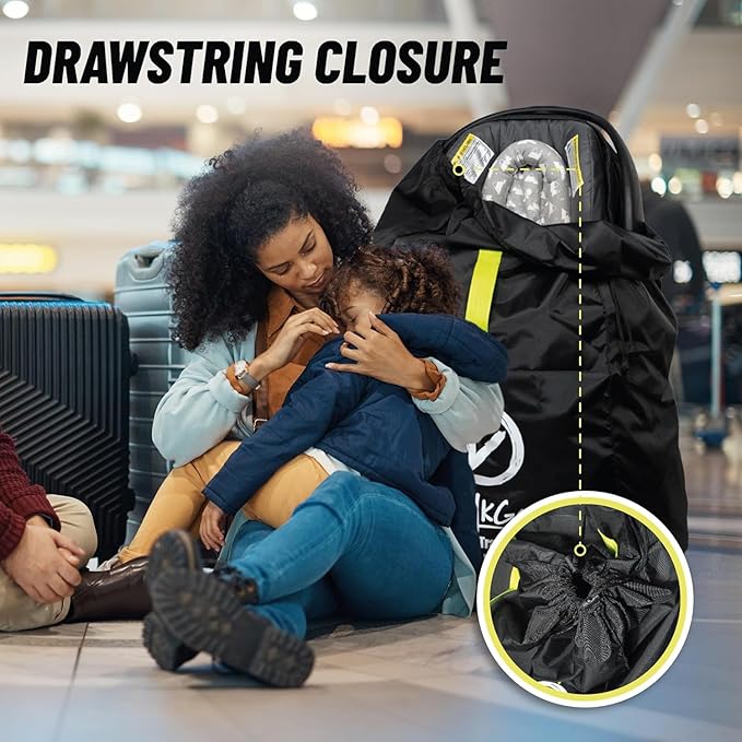 V VOLKGO Car Seat Travel Bag For Airplane with Padded Backpack Shoulder Straps, Gate Check Bag, Car Seat Bags for Air Travel Carseat Travel Cover, Carseat Travel Bag Cover for Airplane Travel