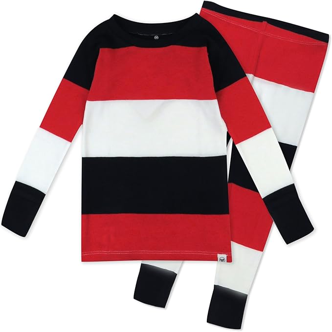 HonestBaby unisex-baby Celebration 2-piece Pajamas Sleepwear Pjs 100% Organic Cotton for Baby, Toddler, Kids