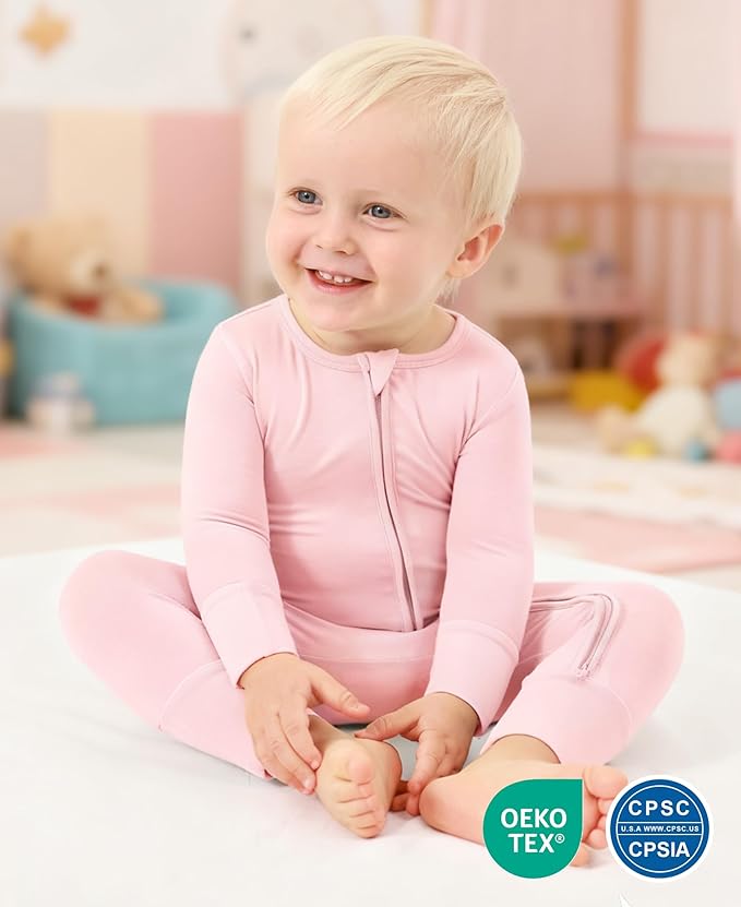 Footless Pajamas Baby Boy Girls, Viscose from Bamboo Baby Pajamas, Two Way Zipper Sleepers, Newborn Pjs