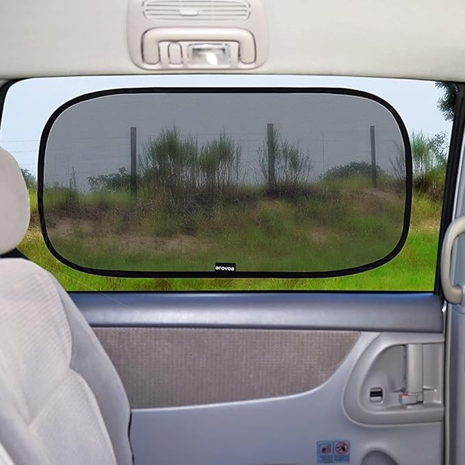 Enovoe Car Window Shade for Baby - (4 Pack) - XL - 25" x 16" - Cling Car Sun Shade for Windows - Sun, Glare and UV Rays Protection for Your Child