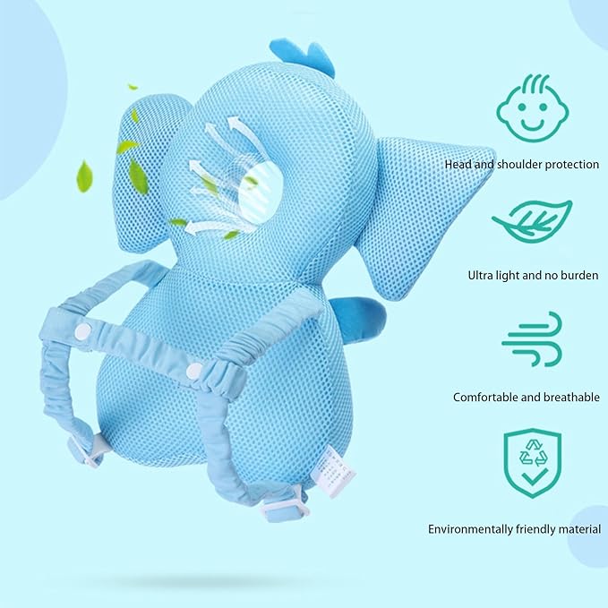 Baby Walker Head Protector Toddler Adjustable Baby Head Protection Backpack Wear Safety Pad (Bear)