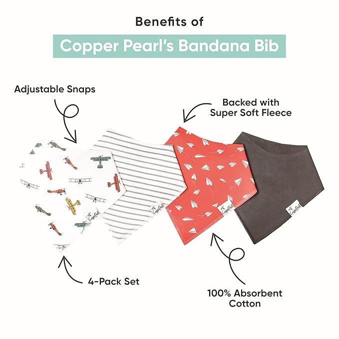 Copper Pearl Baby Bandana Drool Bibs for Drooling and Teething 2-Pack Gift Set “Confetti