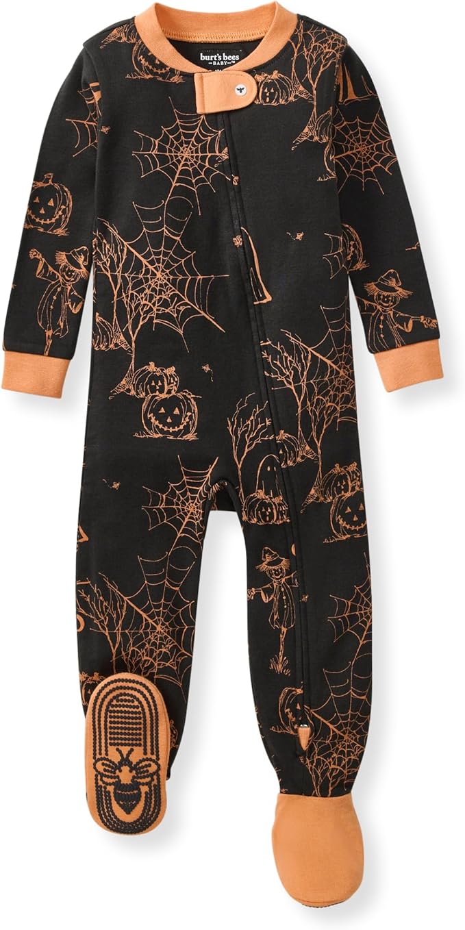 Burt's Bees Baby baby-boys Boys Sleeper Pjs, 100% Organic Cotton, One-piece Footie, Zip Up Jumpsuit, Snug Fit Pajamas