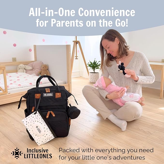 Baby Diaper Bag Backpack with Changing Station, Large Capacity, USB Port, Pacifier Case, Mosquito Net & Wipes Bag Stylish Travel Bag for Boys, Girls, Moms & Dads, Shower Gift