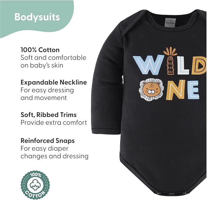 The Peanutshell Baby Layette Gift Set for Boys or Girls - Unisex Newborn Gift Sets, Baby Clothes & Essentials, Safari