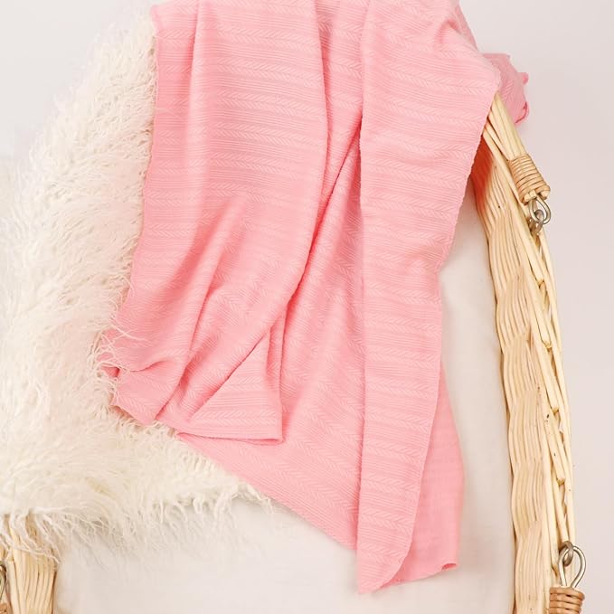 Newborn Receiving Blanket with Bow Hat Mittens Wooden Card Set Wheat-Pattern Newborns Toddler Baby Boy Girl Nursery Swaddle Wrap