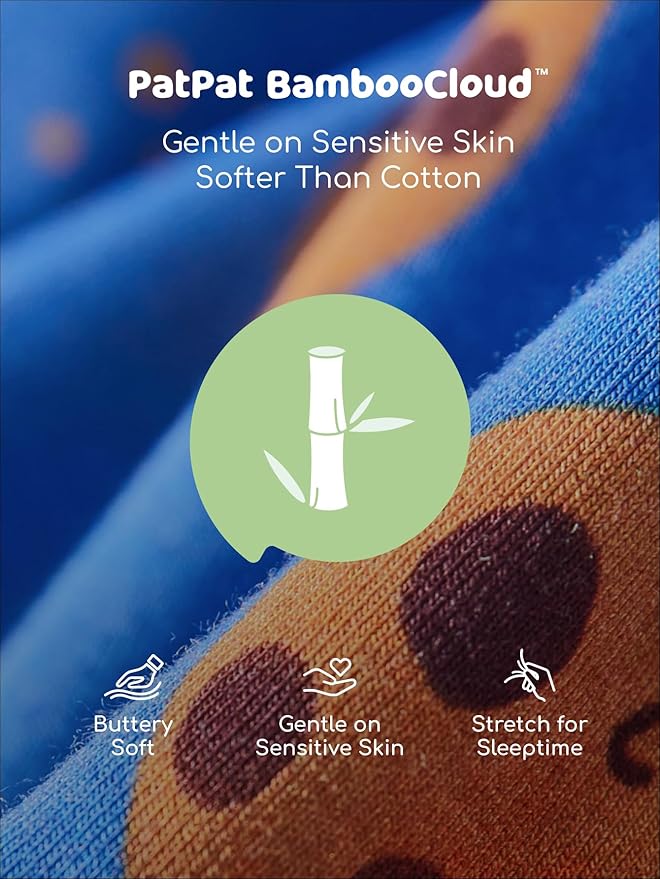 PATPAT Bamboo Viscose Pajama Sets for Toddler Boys & Girls Baby Kids, Ultra-soft Snug fit Pjs Sleepers for Birthday Holiday