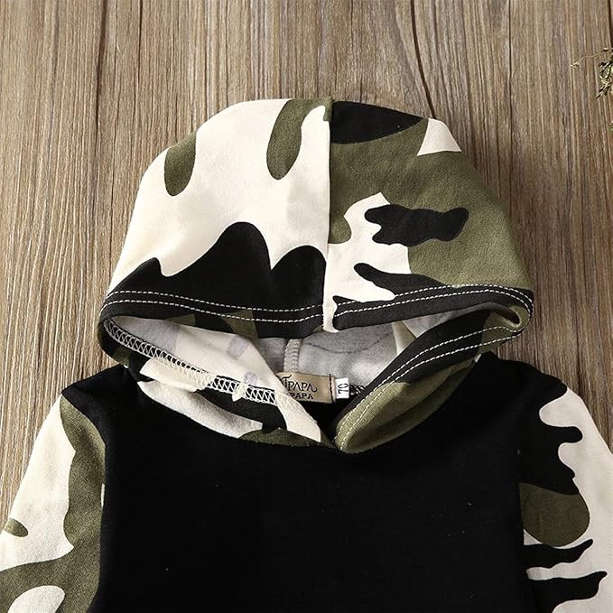 2Pcs Baby Boys Hoodie Tops Pants Set Dinosaur Deer Print Sweatsuit Fall Winter Outfits