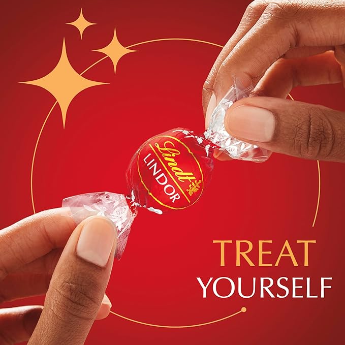 Lindt LINDOR Milk Chocolate Candy Truffles, Milk Chocolate with Melting Truffle Center, 15.2 oz. Bag