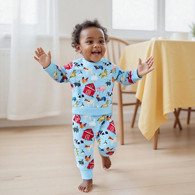 CIYCUIT Toddler Baby Boy Clothes Long Sleeve Sweatshirt Pants Set Fall Winter Outfits