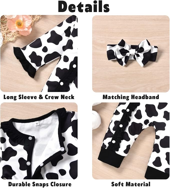 Aalizzwell Baby Girls Romper Outfit Fall Winter Clothes with Accessories