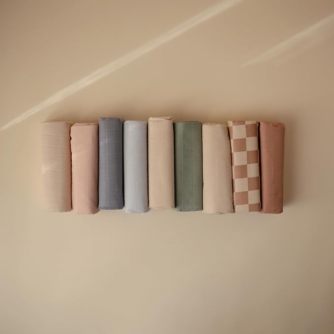 mushie Waterproof Changing Pad Liners | 100% Organic Cotton | Set of 3 (Blue Combo)