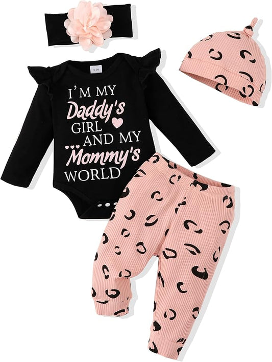 Renotemy Newborn Baby Girl Clothes Outfits Infant Romper Ruffle Floral Pants Cute Toddler Baby Girl Clothes Set