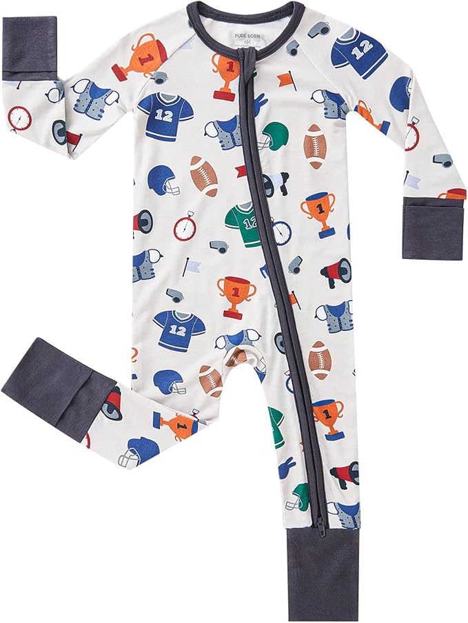 pureborn Baby Infant Boys Girls Sleeper Snug Fit Viscose from Bamboo Pajamas 0-24 Months