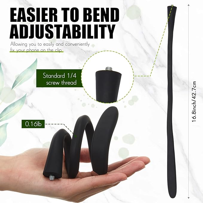 Amylove 2 Pcs Stroller Phone Holder Portable Cell Phone Holder Stand Universal Stroller Accessories for Parent Baby Toddler Cellphone Clamp with Non Slip Silicone Arm Grip(Black,Upgraded)