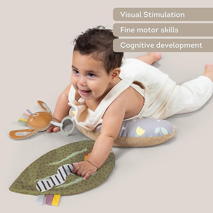 Taf Toys Tummy Time Training Set, Tummy Time Development cushion 0-3 months,Rattle Bunny, Crinckle Leaf Toys Development, Newborn Development ergonomic tummy time toy Baby Toys 0-6 Months Sensory Toys