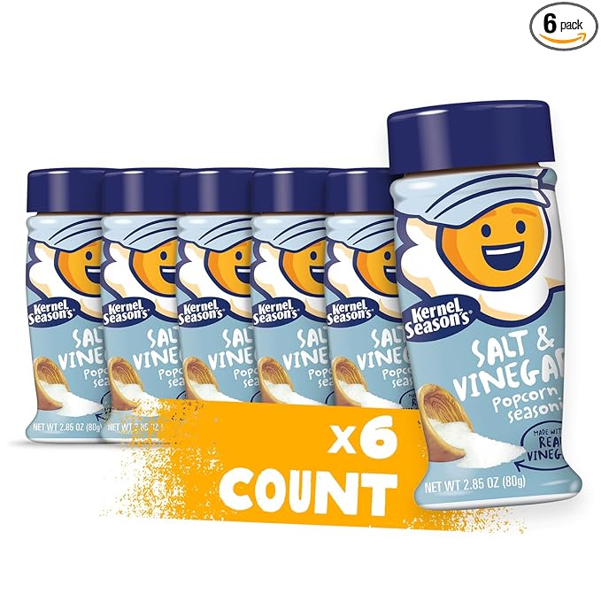 Kernel Season's Salt & Vinegar Popcorn Seasoning, 2.85 Ounce (Pack of 6)