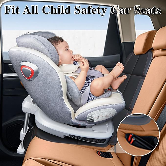 Car Seat Protector, Non-Slip Rubber Padded Backing Seat Protector for Child Seats, Waterproof Thickest Padding Car Seat Protector Under Baby Seat - No Imprint (Red-2pcs)