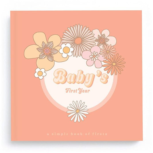 Lucy Darling Flower Child Baby Memory Book – First 5 Years Journal & Photo Album, Gender-Neutral Keepsake for Baby Boy/Girl, Mom Gift