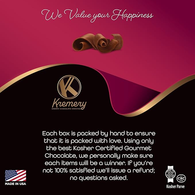 KREMERY Creamy Chocolate Cravings - Chocolate Covered Sandwich Cookies & Cream Gift Basket, in Elegant Gift Box (20 Cookies, Assorted Sweet Toppings) Food Assortments USA Made