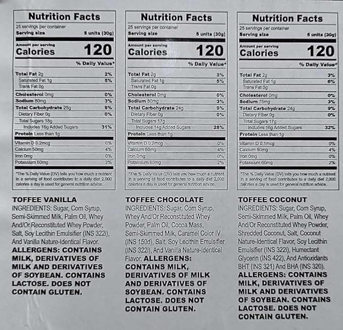 Assorted Toffee Candy - 2 lbs of Fresh Delicious Assorted Individually Wrapped Toffee