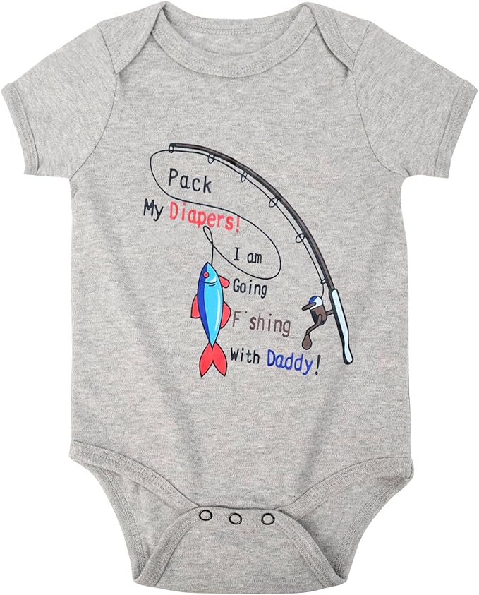 Cnins Funny Baby Bodysuit & Daddy Matching Cotton Outfit for Wild One 1st Birthday, Unisex Newborn Infant Clothes 0-24M