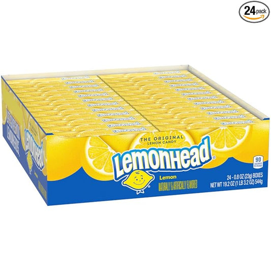 Lemonhead Hard Lemon Candy, 0.8 Ounce Boxes (Pack of 24)