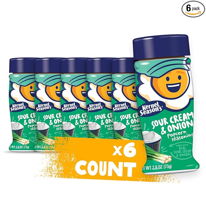 Kernel Season's Popcorn Seasoning, Sour Cream & Onion, 2.6 ounce (Pack of 6)