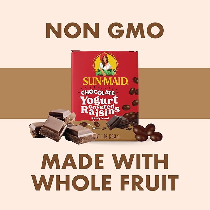 Sun-Maid Vanilla & Chocolate Yogurt Coated Raisins Variety Pack - (36 Pack) 0.5 oz Mini Snack-Size Bag - Yogurt Covered Dried Fruit for Lunches and Back to School Snacks (Amazon Exclusive)