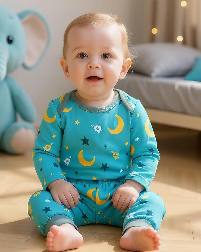 NZRVAWS Newborn Baby Boy Girl Clothes Unisex Infant Romper Pants Set Hat 4-Pack Outfits 0-12 Months 16 Pieces Toddler