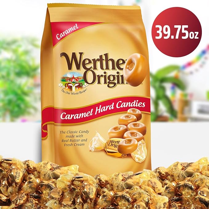 Original Caramel Hard Candy, 2.4LB Bulk Pack of Carmels Candy, Ideal for Sharing, Snacking, Parties and Gifting, Perfect for Stocking Up on Your Favorite Timeless Sweet Treat