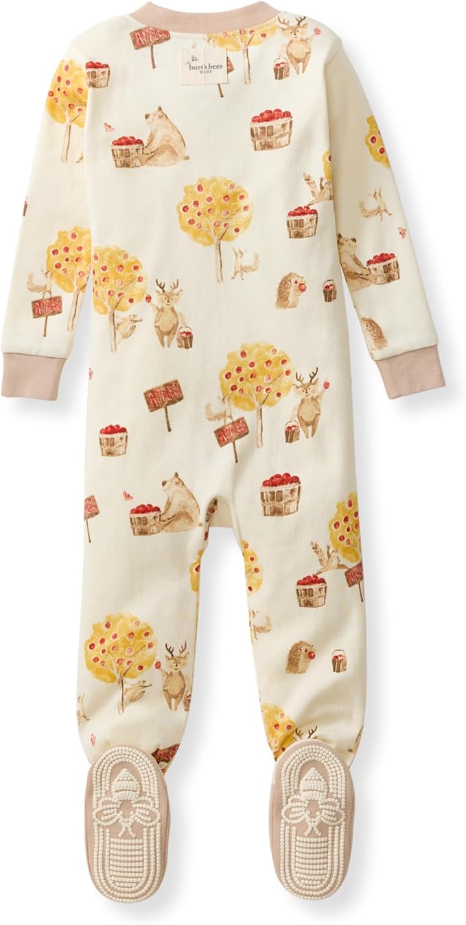 Burt's Bees Baby baby-boys Boys Sleeper Pjs, 100% Organic Cotton, One-piece Footie, Zip Up Jumpsuit, Snug Fit Pajamas