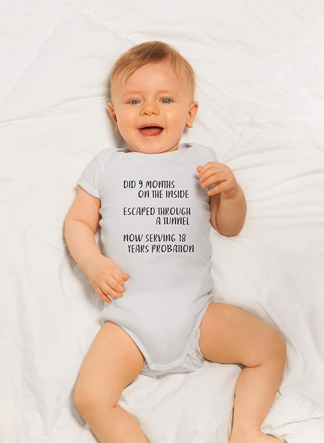 CBTwear Did 9 Month, Escaped Through a Tunnel, Serving 18 Years Baby Bodysuit Unisex Comfy Humor
