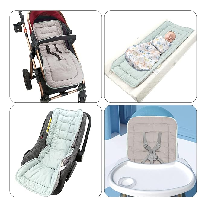 Baby Carriage Cushion, Universal Breathable Stroller Mat, Stroller Cushion for Strollers 100% Cotton, 34x78cm,1 Pack