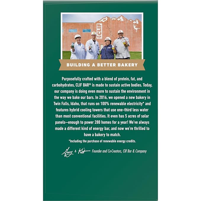 CLIF BAR - Oatmeal Raisin Walnut - Made with Organic Oats - Energy Bars - Non-GMO - Plant Based Protein Bars (10 Pack)