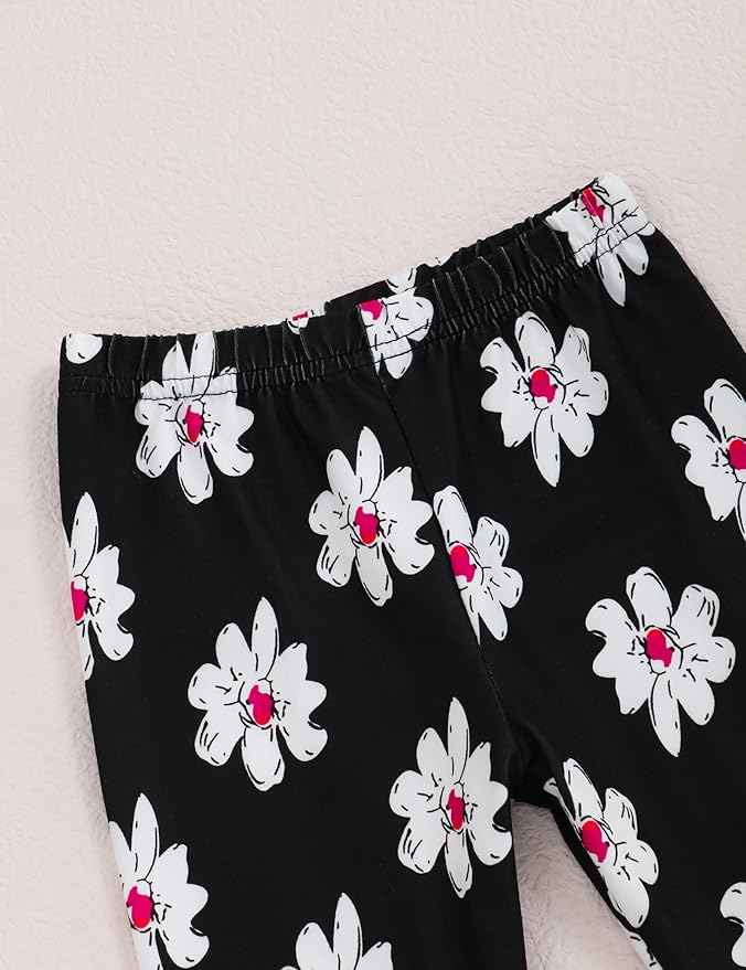 oklady Toddler Baby Girl Clothes Solid Color Ruffle Tops Floral Pants with Headband Fall Winter Cute Girl Outfits