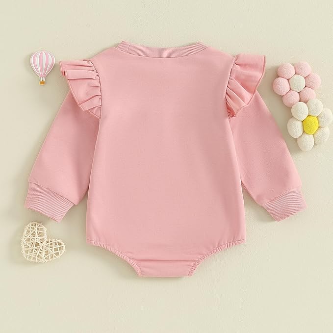 Infant Baby Girl Fall Outfit Sweatshirt Romper Letter Embroidery Jumpsuit Big Lil Sis Matching Newborn Winter Clothes