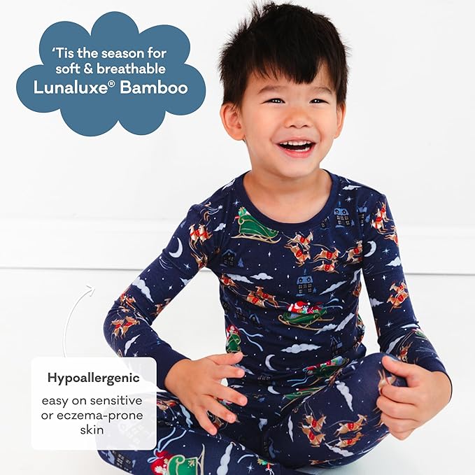 Little Sleepies Two-Piece Pajama Set for Boys & Girls, Soft Viscose from Bamboo Toddler Pajamas for Kids, Family Matching PJs