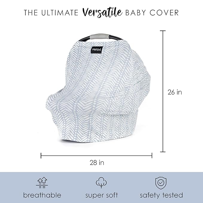 Milk Snob Original 5-in-1 Cover - Added Privacy for Breastfeeding, Baby Car Seat, Carrier, Stroller, High Chair, Shopping Cart, Lounger Canopy - Newborn Essentials, Nursing Top, Soho