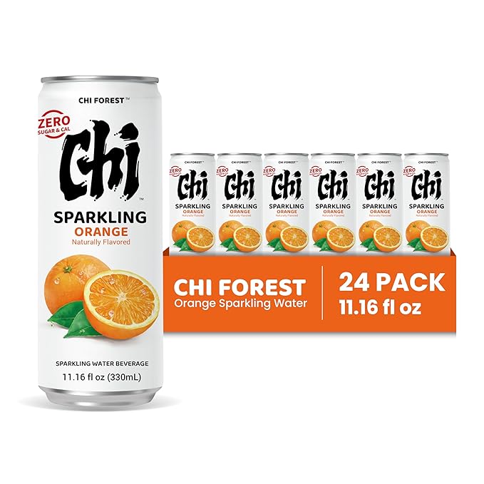 CHI FOREST Orange sparkling water, 0 Sugar 0 Carolies, 11.15 oz* 24 cans