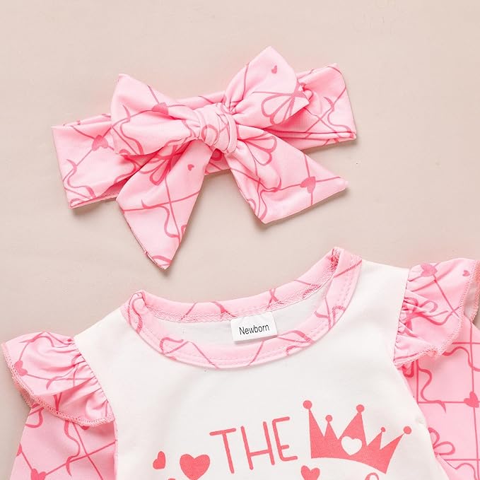 GRNSHTS Newborn Baby Girl Romper Infant Letter Print Jumpsuit Floral Bodysuit+Hat+Headband+Gloves Coming Home Clothes Outfits