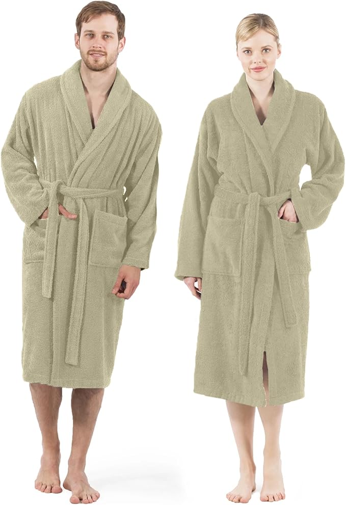 DAN RIVER Premium Cotton Terry Robes for Women and Men, Ultra Soft bathrobe with Adjustable Waist Belt and Pockets Pack of 1